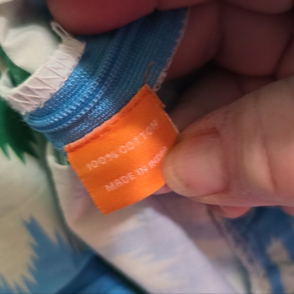 Oliphant Blue Ikat Square Neck Bubble Dress Small Puff Sleeves Resort Wear Vaca - Picture 9 of 9